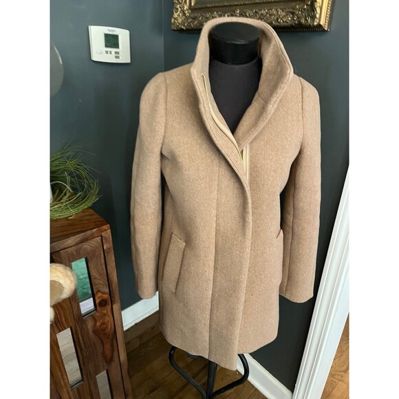 J. Crew Mercantile City Coat Wool blend Women’s Camel Tan Classic sz 00 ret $238 - Picture 5 of 10